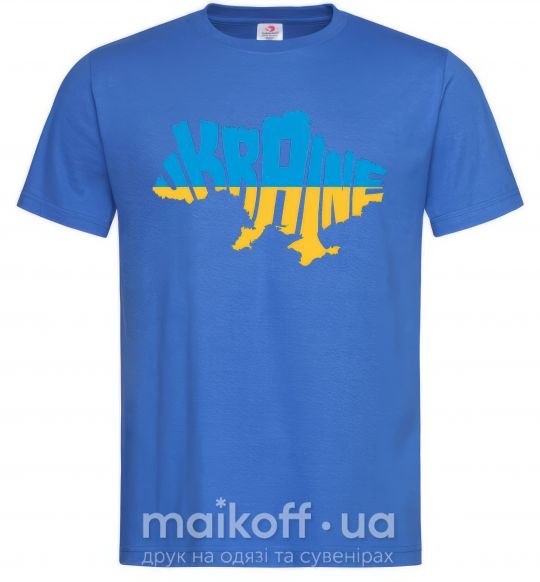 Мужская футболка UKRAINE MAP Ярко-синий фото