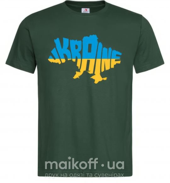 Чоловіча футболка UKRAINE MAP Темно-зелений фото