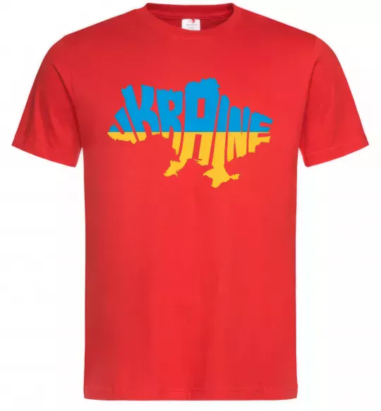 Мужская футболка UKRAINE MAP Красный фото