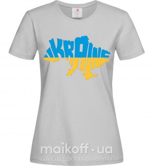 Жіноча футболка UKRAINE MAP Сірий фото