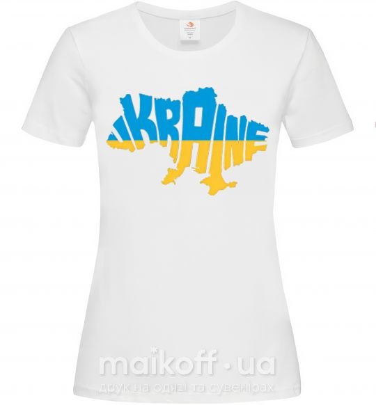 Жіноча футболка UKRAINE MAP Білий фото