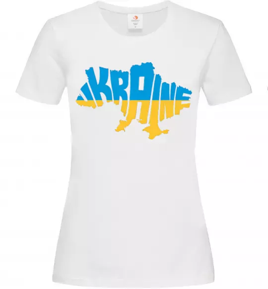 Женская футболка UKRAINE MAP Белый фото