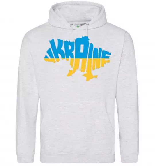 Чоловіча толстовка (худі) UKRAINE MAP Сірий меланж фото