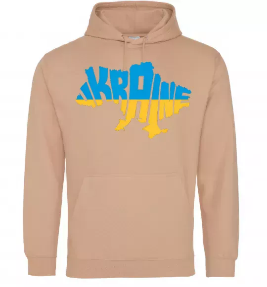 Чоловіча толстовка (худі) UKRAINE MAP Пісочний фото