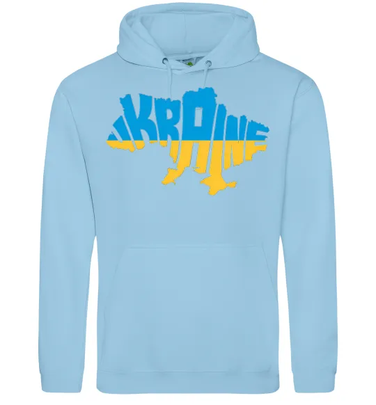 Женская толстовка (худи) UKRAINE MAP Голубой фото