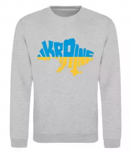 Свитшот UKRAINE MAP Серый меланж фото