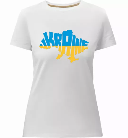 Женская премиум футболка UKRAINE MAP Белый фото