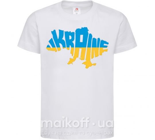 Дитяча футболка UKRAINE MAP Білий фото