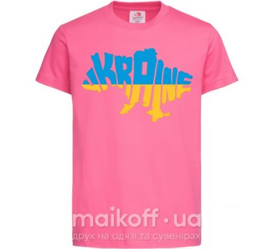 Дитяча футболка UKRAINE MAP Яскраво-рожевий фото
