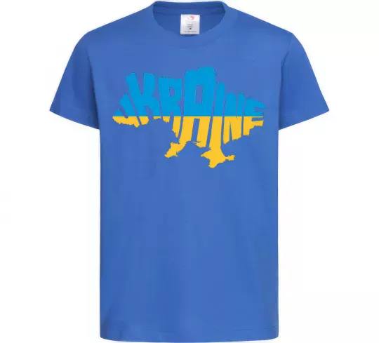 Дитяча футболка UKRAINE MAP Яскраво-синій фото