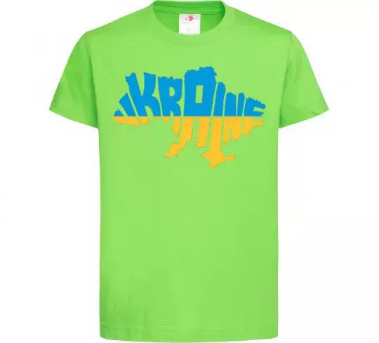 Дитяча футболка UKRAINE MAP Лаймовий фото
