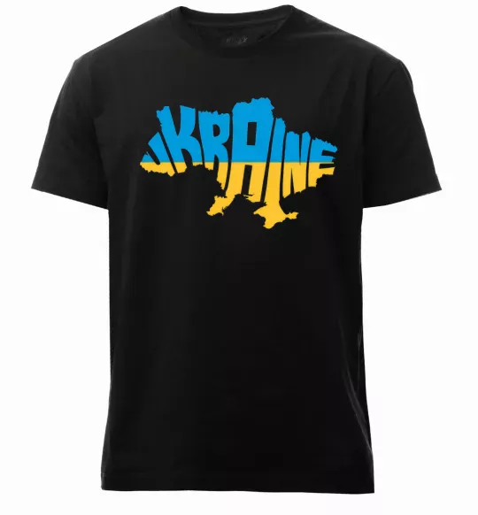 Мужская премиум футболка UKRAINE MAP Черный фото