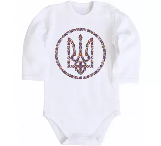 Дитячий бодік ROUND GERB Білий фото