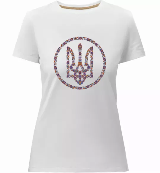 Женская премиум футболка ROUND GERB Белый фото