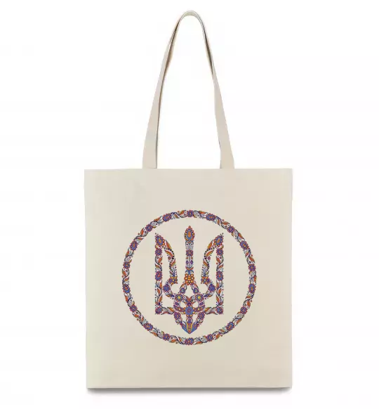 Эко-сумка ROUND GERB Бежевый фото