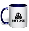 Чашка з кольоровою ручкою Let's cook Глибокий темно-синій фото