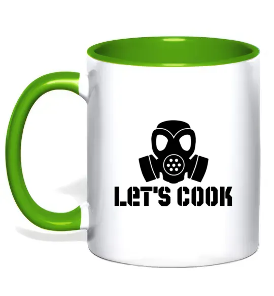 Чашка з кольоровою ручкою Let's cook Зелений фото