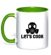 Чашка з кольоровою ручкою Let's cook Зелений фото