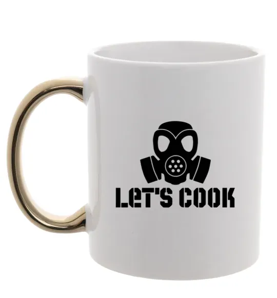 Чашка з кольоровою ручкою Let's cook Золото фото