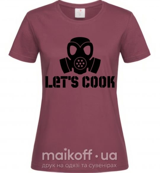 Женская футболка Let's cook Бордовый фото