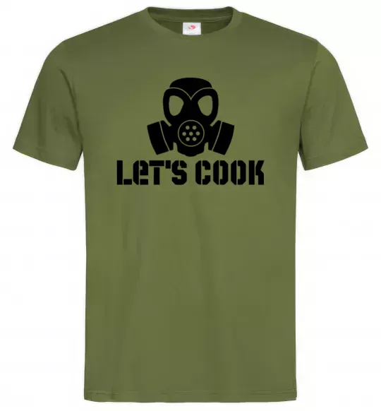 Чоловіча футболка Let's cook Оливковий фото