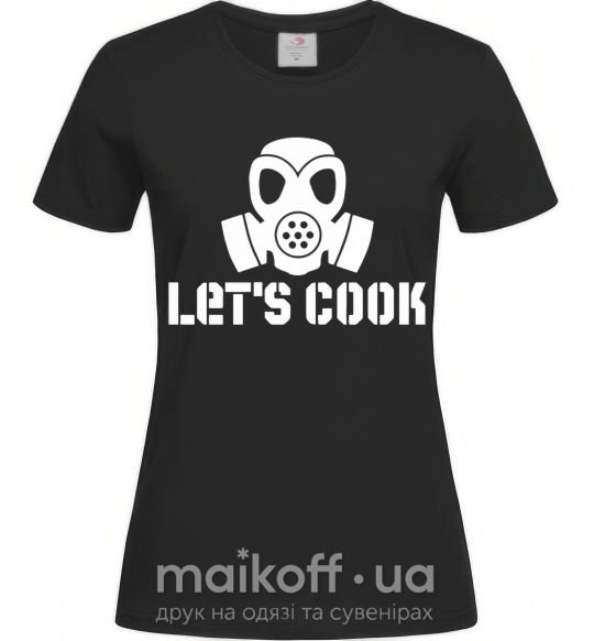 Женская футболка Let's cook Черный фото