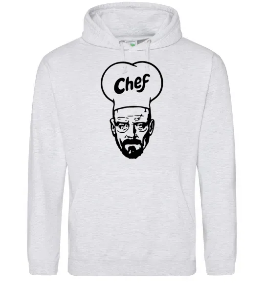 Мужская толстовка (худи) Шеф Серый меланж фото
