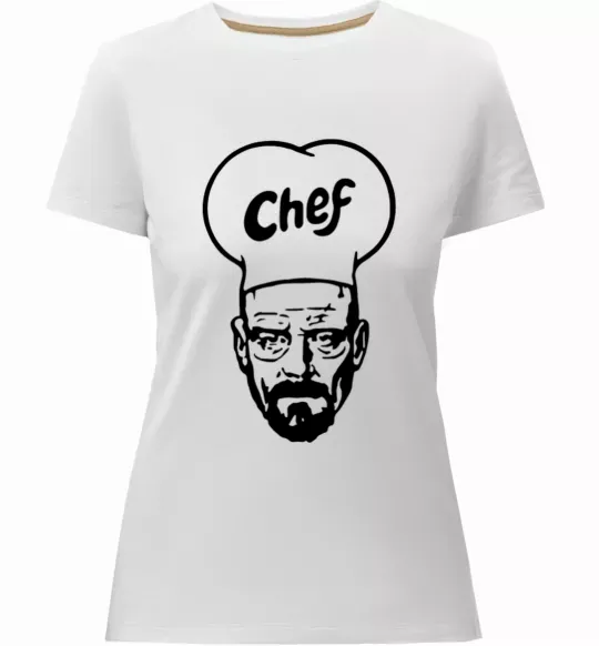 Женская премиум футболка Шеф Белый фото