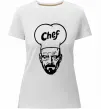 Женская премиум футболка Шеф Белый фото