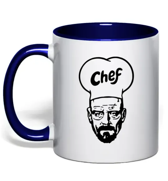 Чашка з кольоровою ручкою Шеф Глибокий темно-синій фото