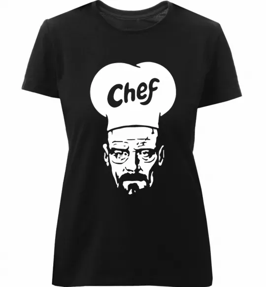 Женская премиум футболка Шеф Черный фото