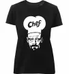 Женская премиум футболка Шеф Черный фото