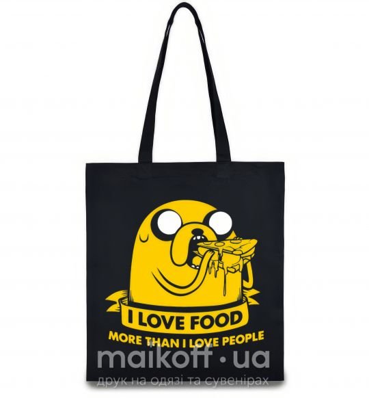 Еко-сумка I love food Чорний фото