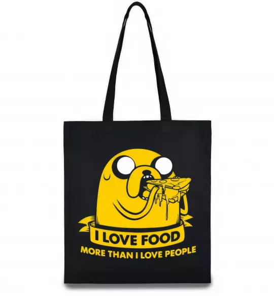 Еко-сумка I love food Чорний фото