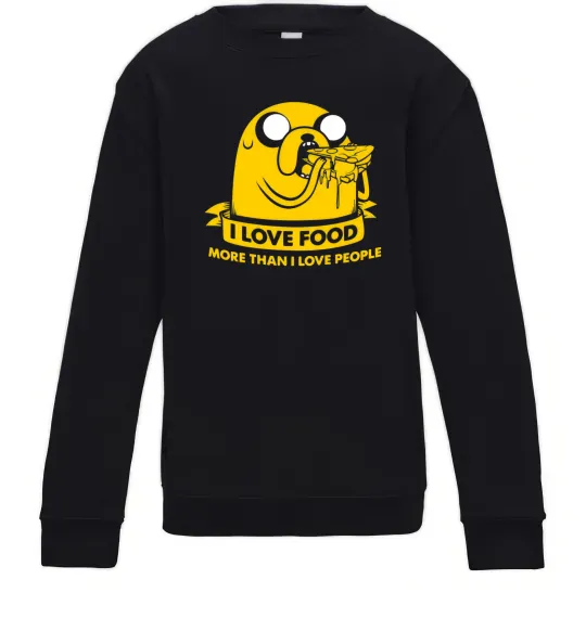Дитячий світшот I love food Чорний фото