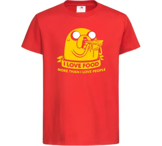 Детская футболка I love food Красный фото