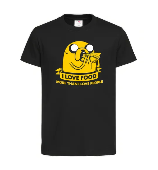 Детская футболка I love food Черный фото