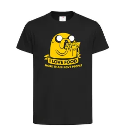 Детская футболка I love food Черный фото