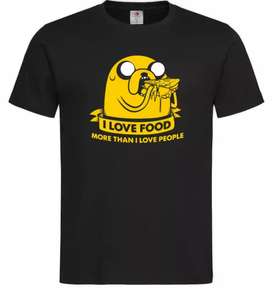 Чоловіча футболка I love food Чорний фото