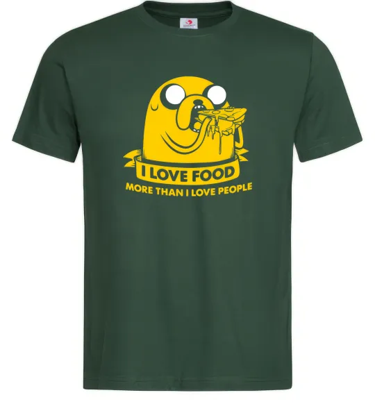 Чоловіча футболка I love food Темно-зелений фото