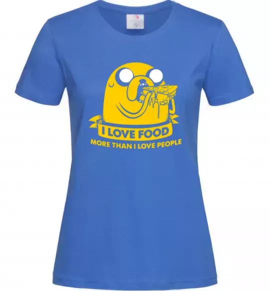 Жіноча футболка I love food Яскраво-синій фото
