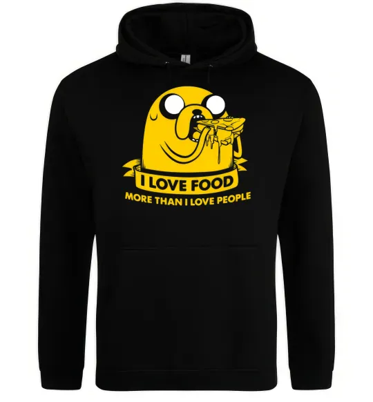 Жіноча толстовка (худі) I love food Чорний фото