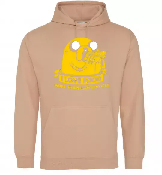 Жіноча толстовка (худі) I love food Пісочний фото