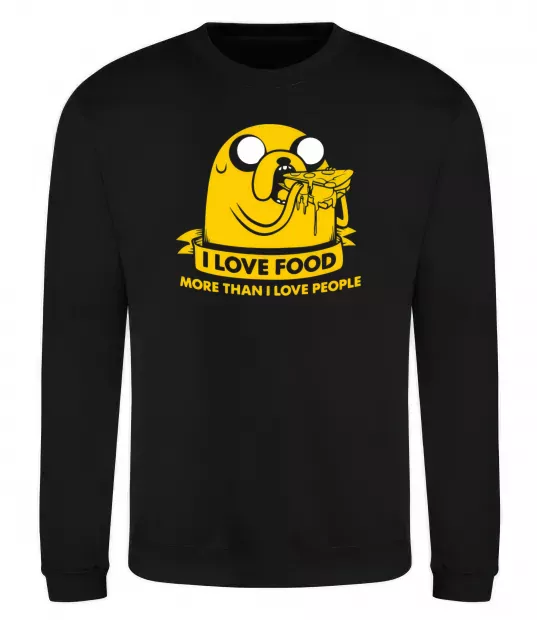 Свитшот I love food Черный фото