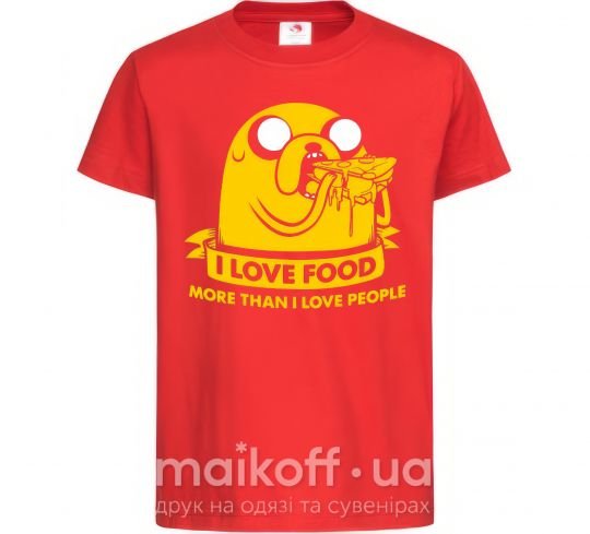 Дитяча футболка I love food Червоний фото