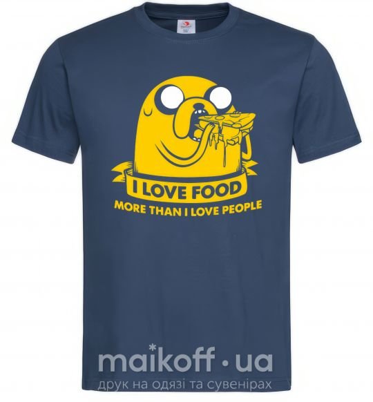 Мужская футболка I love food Темно-синий фото