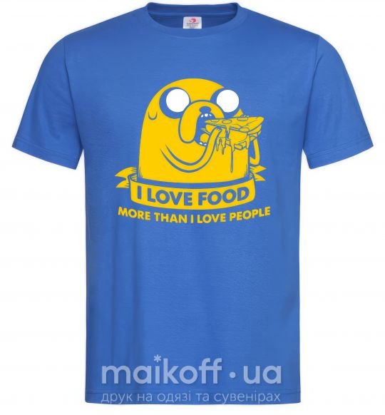 Мужская футболка I love food Ярко-синий фото