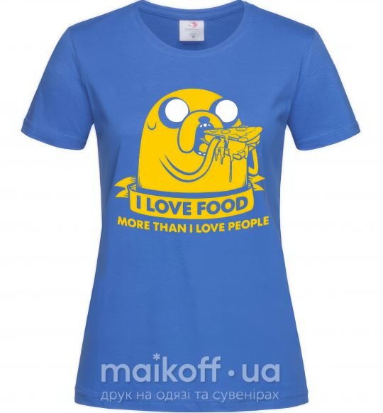 Жіноча футболка I love food Яскраво-синій фото
