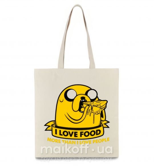 Эко-сумка I love food Бежевый фото