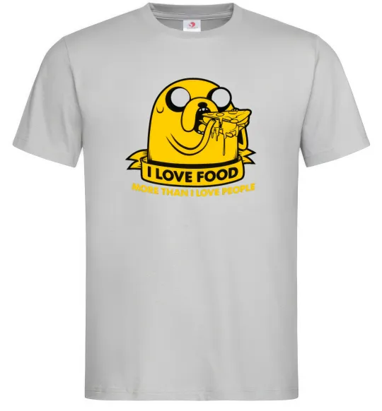 Чоловіча футболка I love food Сірий фото